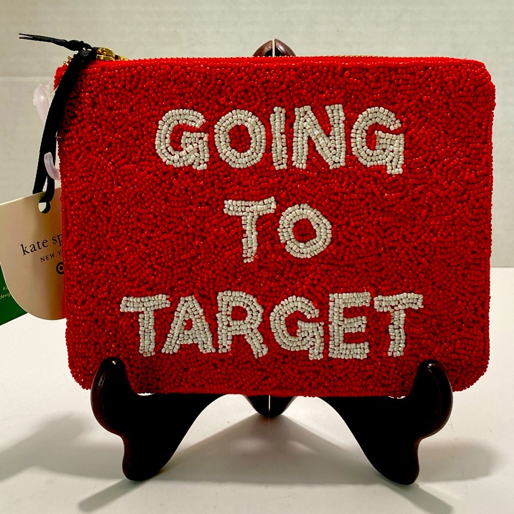 Kate Spade New York x Target GOING TO TARGET RED BEADED CLUTCH Bag NEW NWT